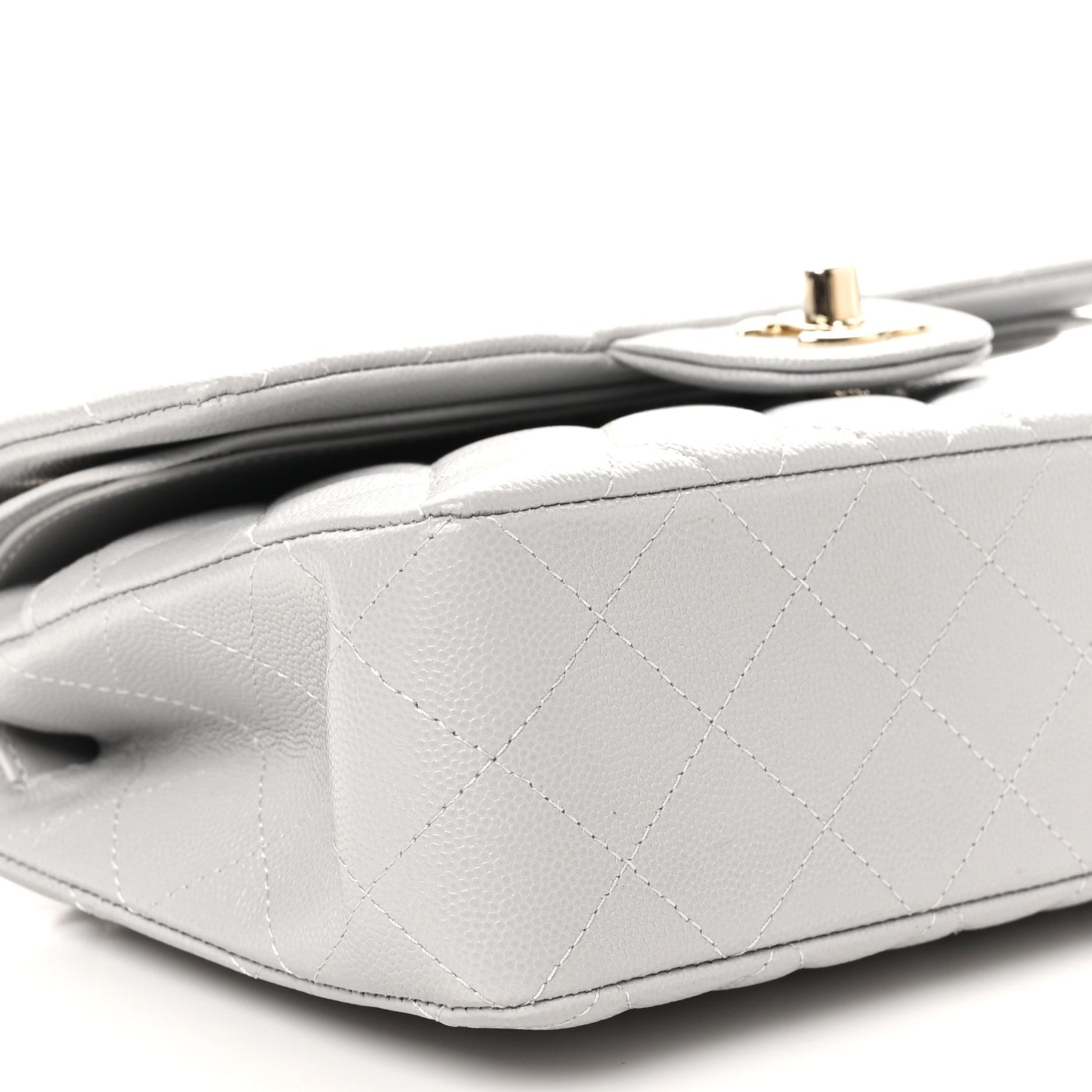 Chanel Caviar Quilted Small Double Flap Grey 9 of 12