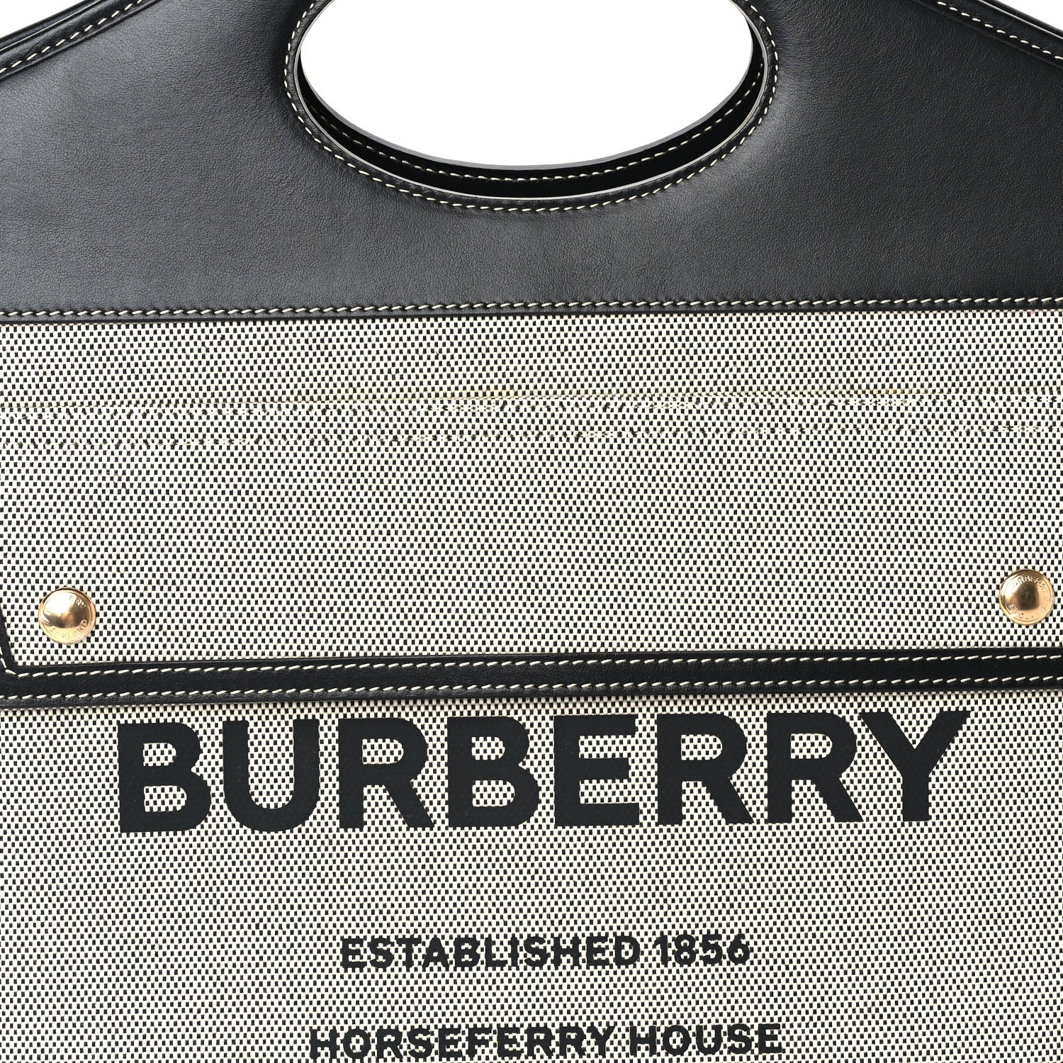 Burberry Canvas Smooth Calfskin Two Tone Small Pocket Bag  Black 6 of 8