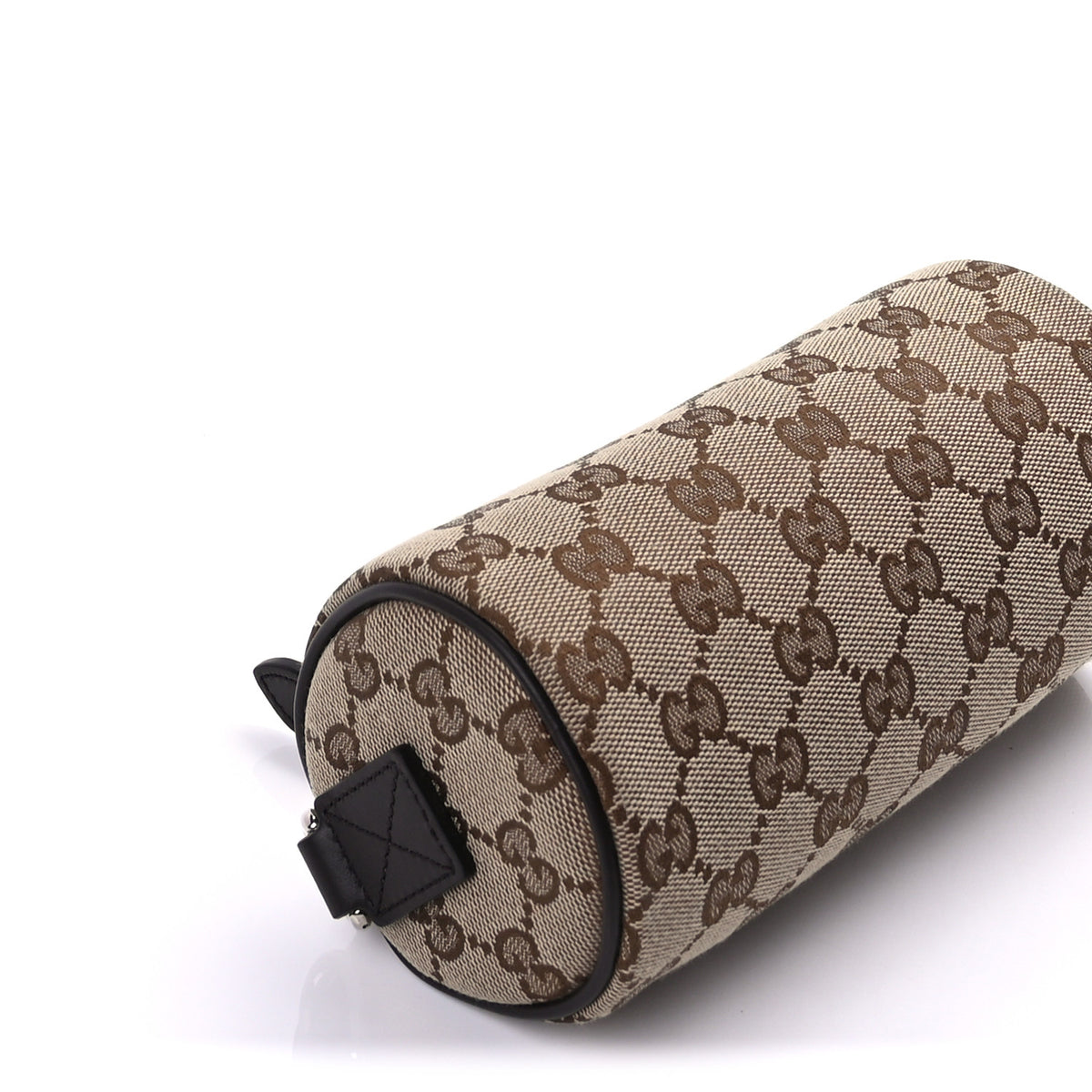 Gucci Monogram Textured Dollar Calfskin Barrel Shoulder Bag Beige Ebony 7 of 8
