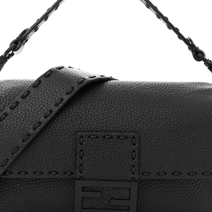 Fendi Cuoio Romano Selleria Baguette Black 7 of 11