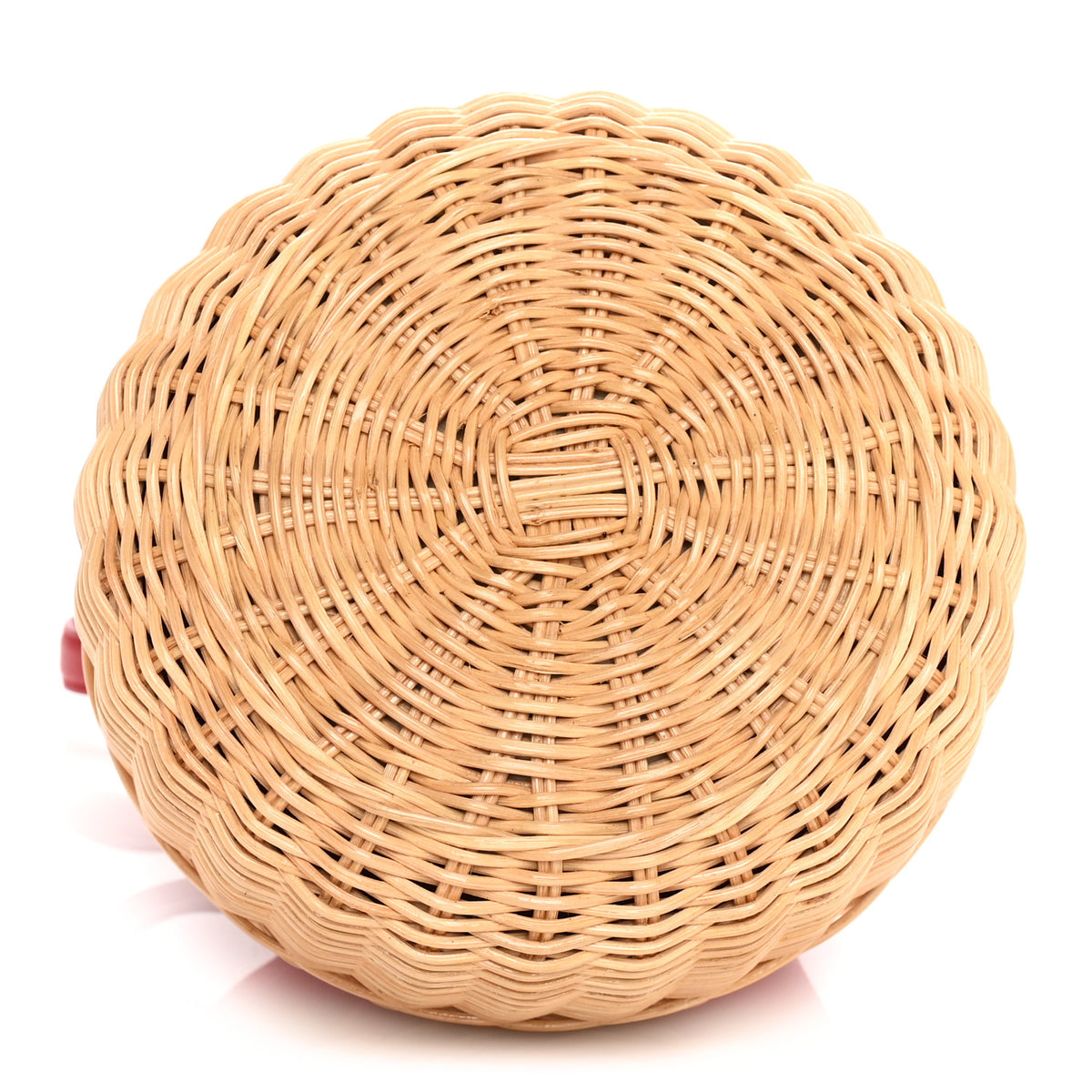 Wicker Canvas Bucket Bag Rosso
