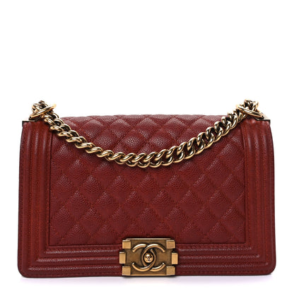 Chanel Caviar Quilted Medium Boy Flap Dark Red 1 of 8