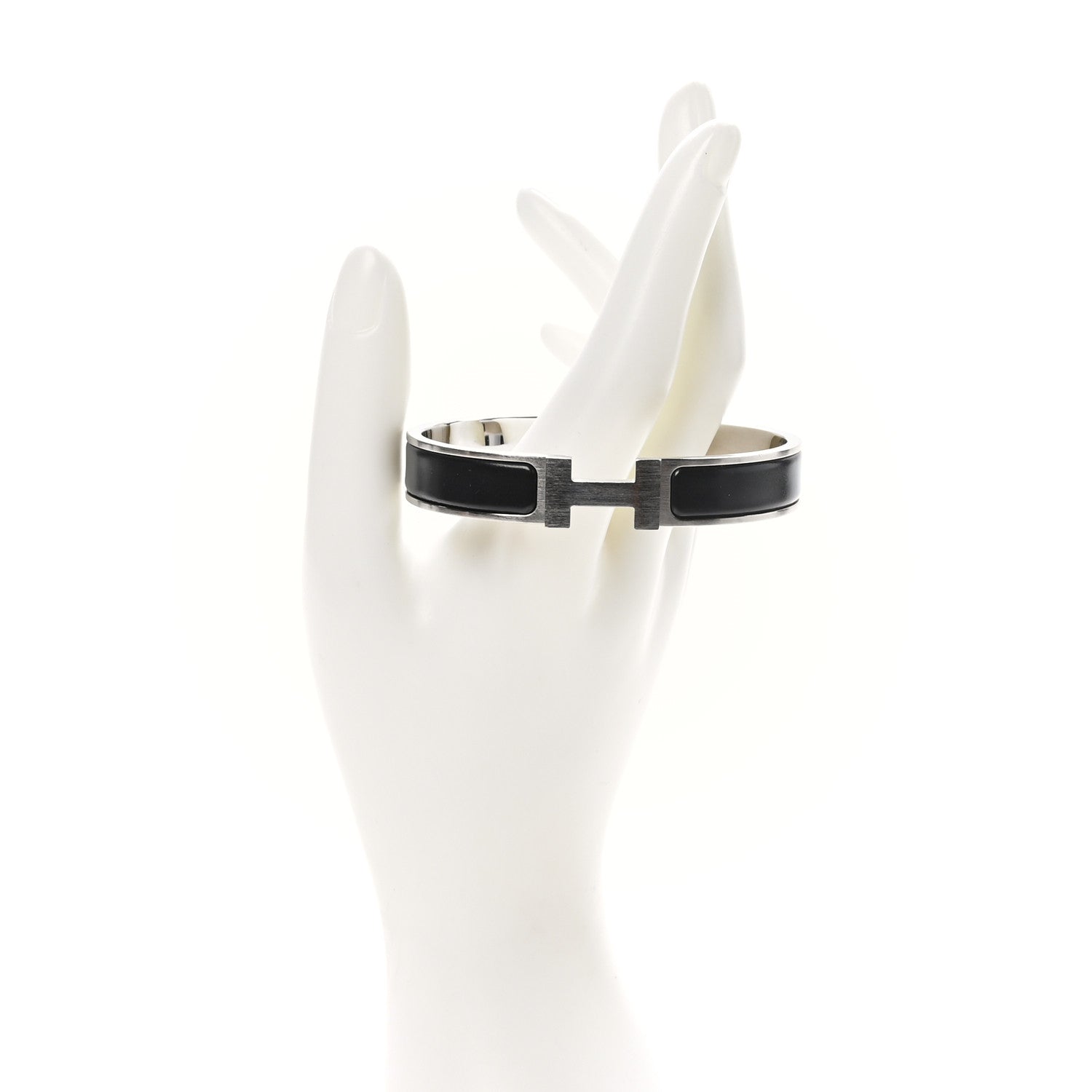 Hermes Matte Enamel Narrow Clic Clac HH Bracelet GM Black 2 of 6