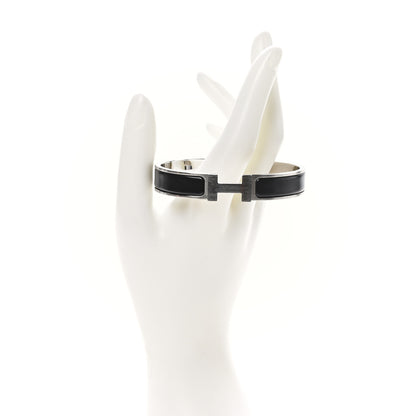 Hermes Matte Enamel Narrow Clic Clac HH Bracelet GM Black 2 of 6