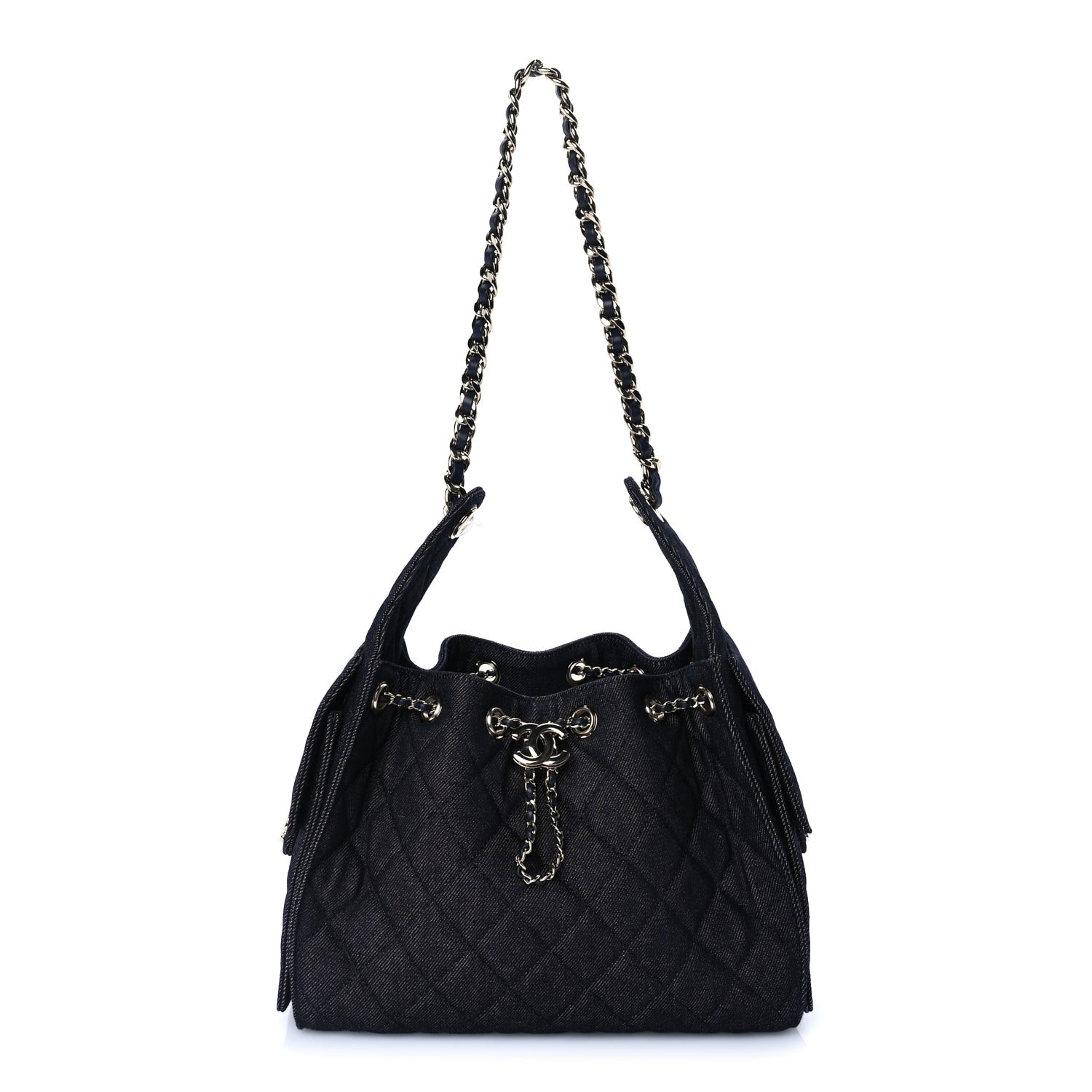 Chanel Denim Quilted Small  25 Handbag Dark Blue 1 of 7