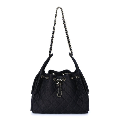 Chanel Denim Quilted Small  25 Handbag Dark Blue 1 of 7