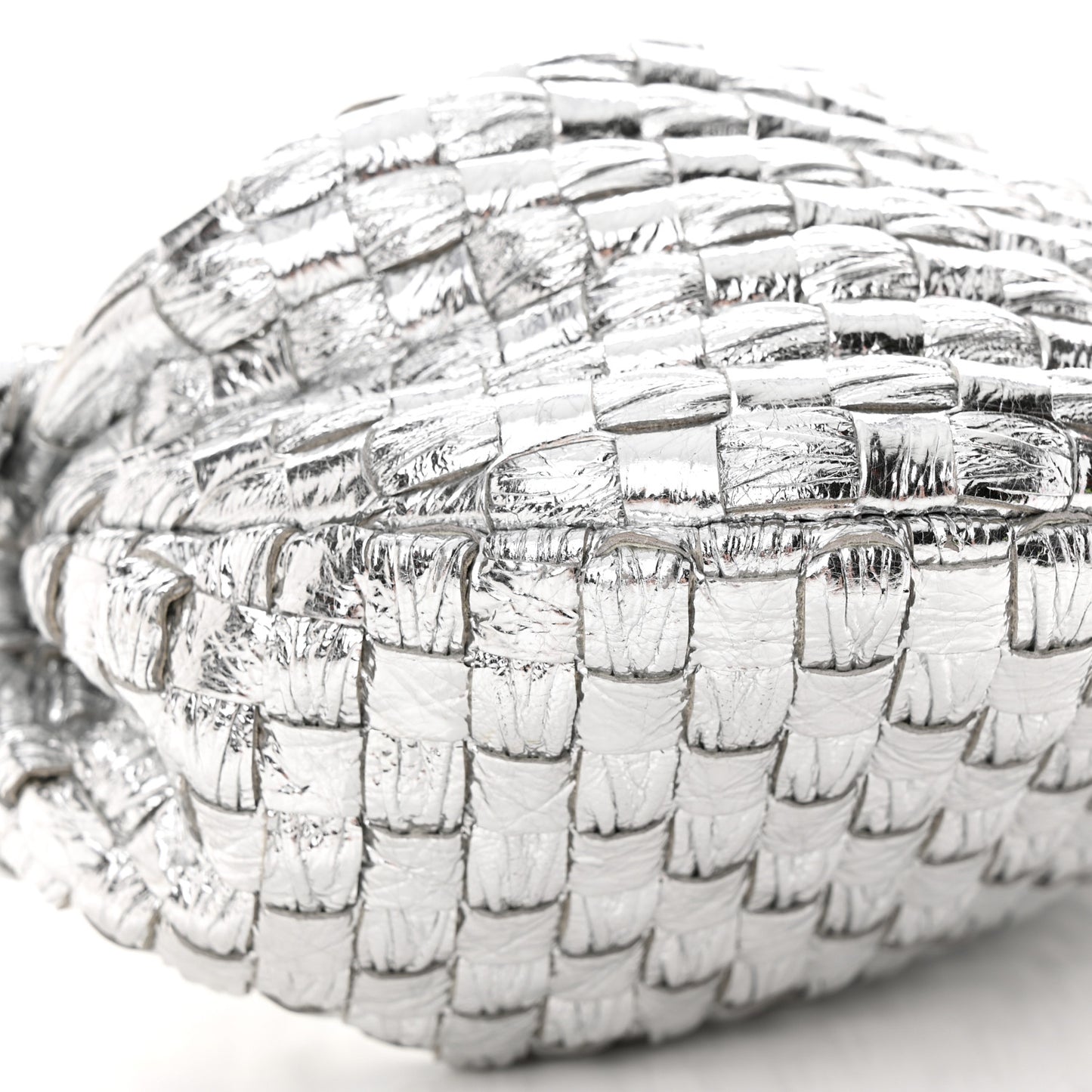 Metallic Nappa Intrecciato Mini Jodie Silver