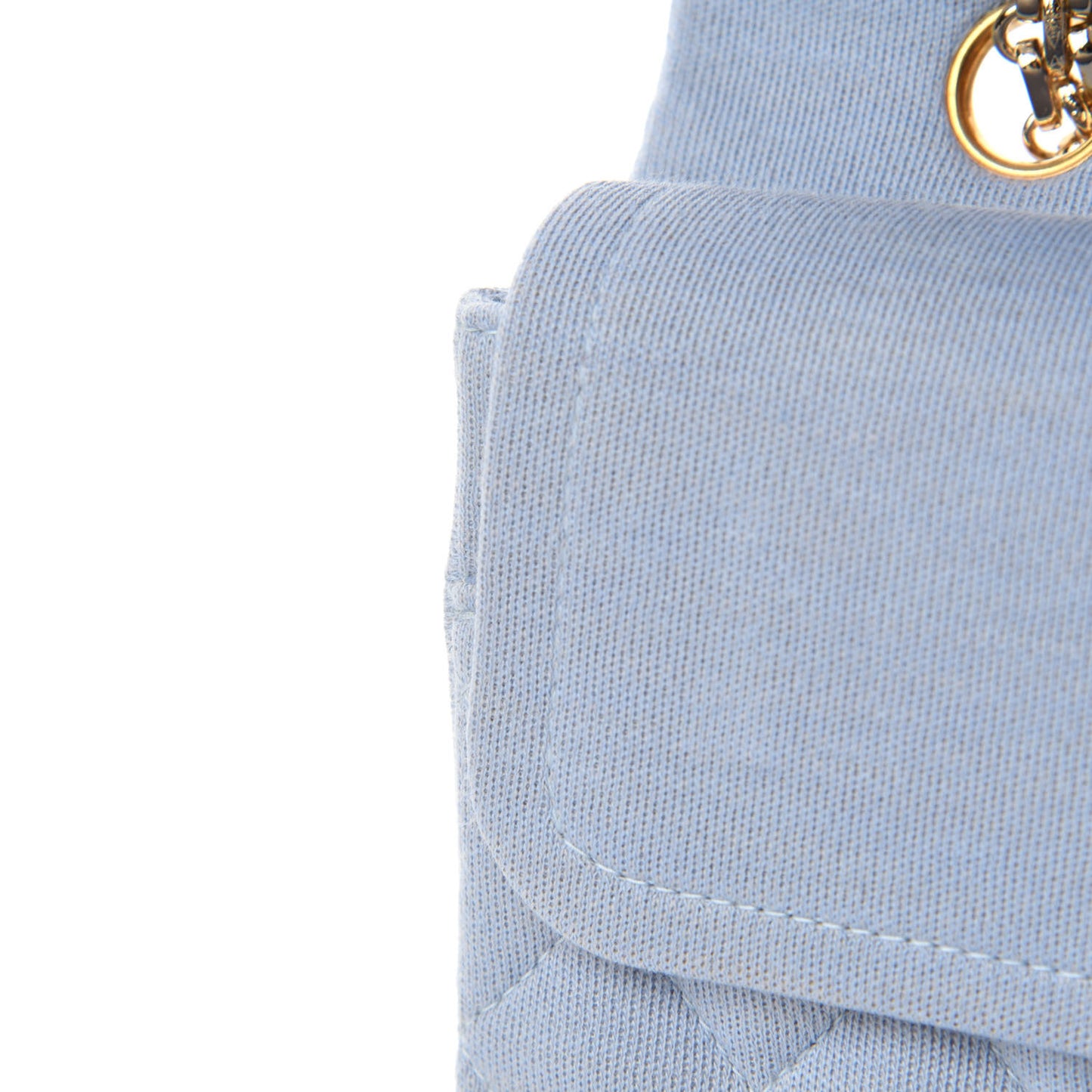 Jersey Quilted Medium Double Flap Light Blue