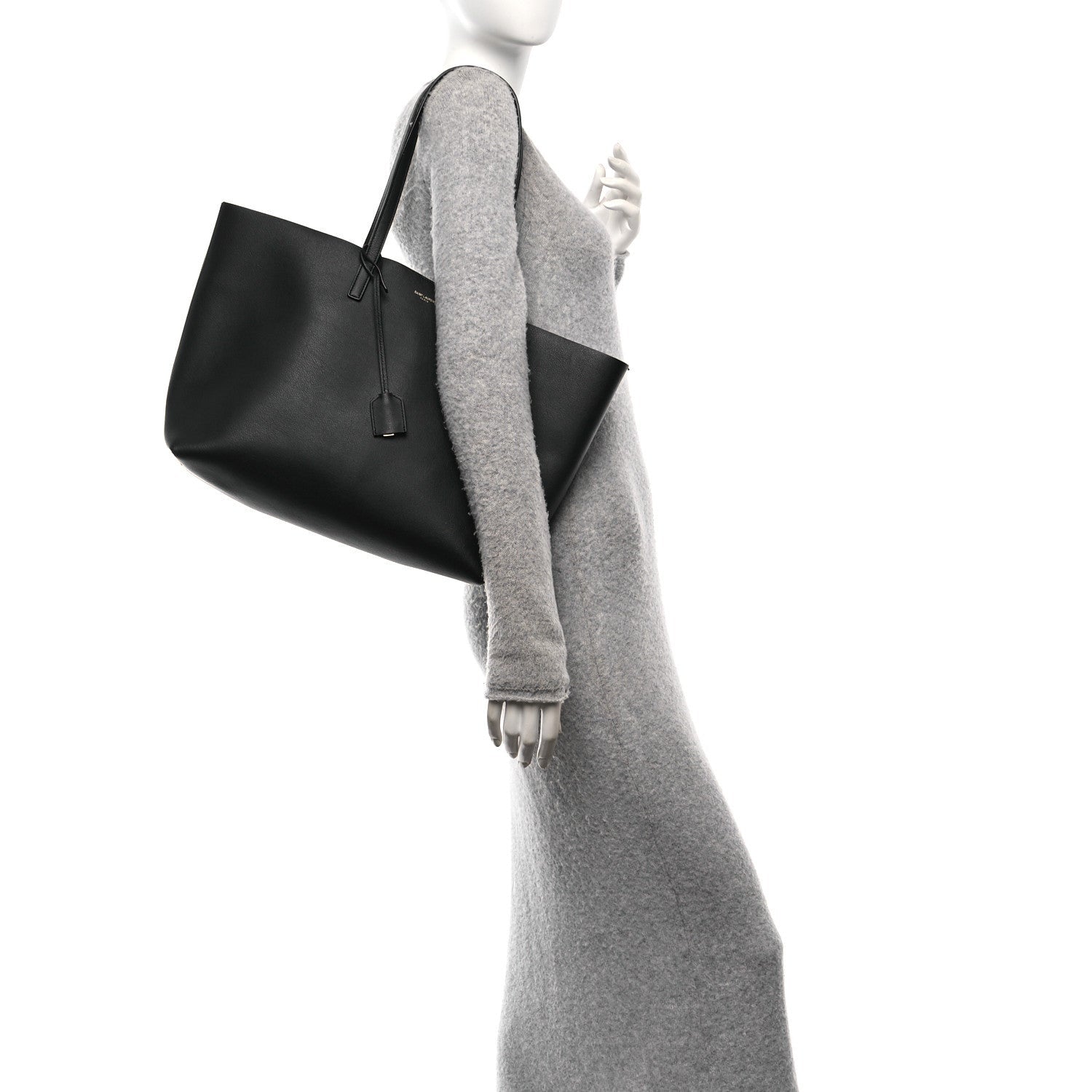 Saint Laurent Calfskin Large Shopping Tote Black 3 of 7