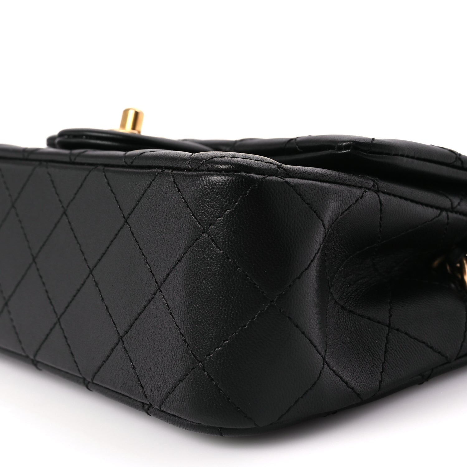 Chanel Lambskin Quilted Mini Rectangular Pearl Crush Flap Black 9 of 9
