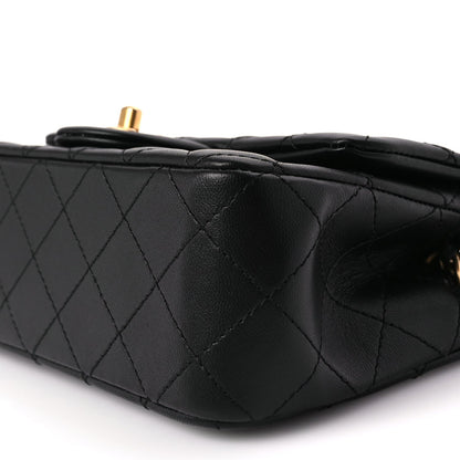 Chanel Lambskin Quilted Mini Rectangular Pearl Crush Flap Black 9 of 9