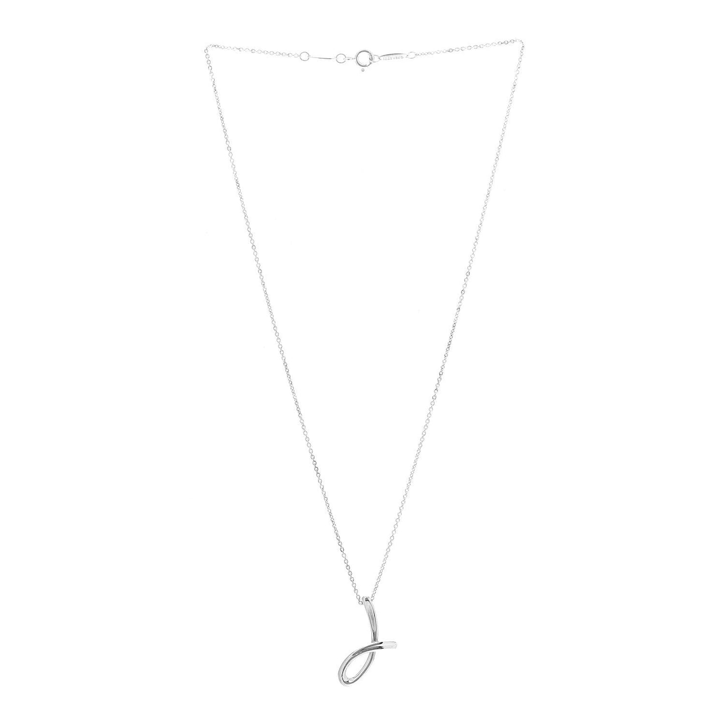 Sterling Silver Elsa Peretti Letter J Pendant Necklace
