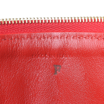 Celine Calfskin Quilted C Charm Pouch Red 7 of 10