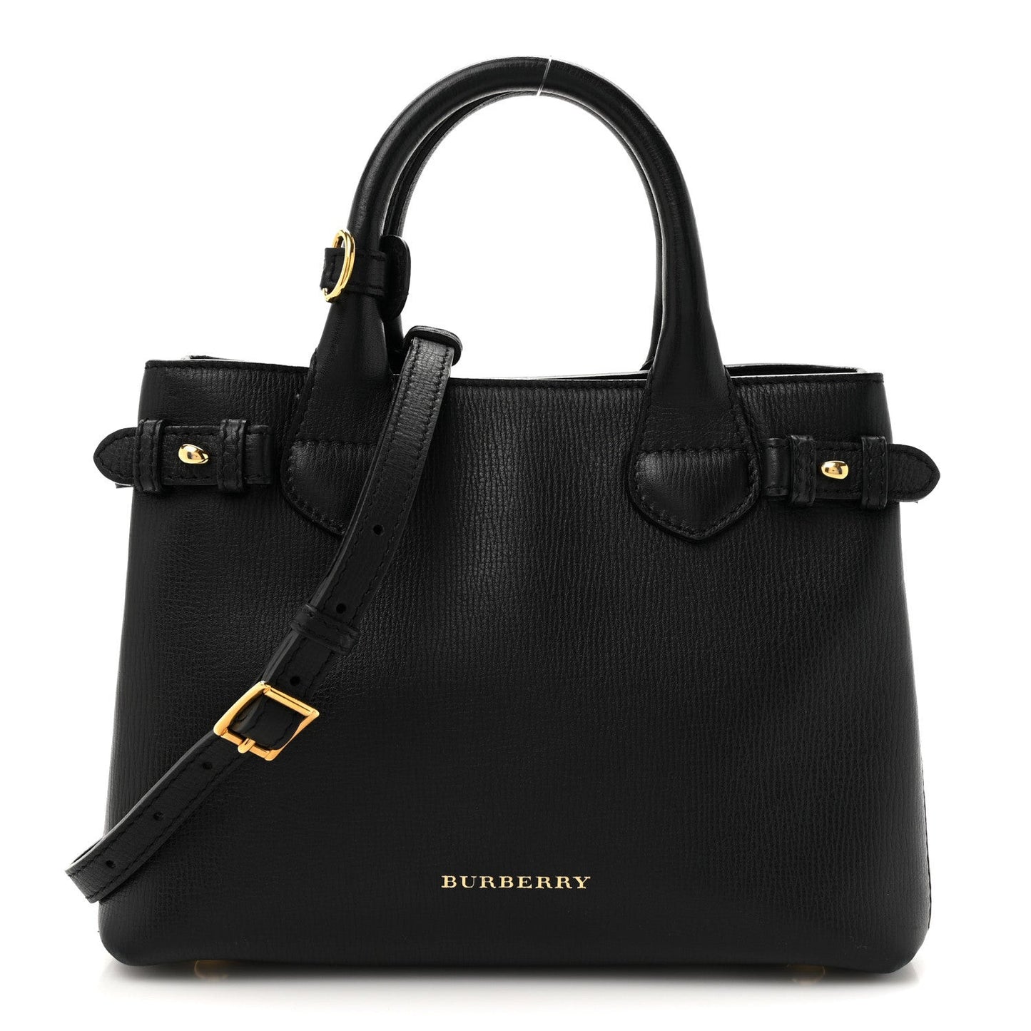 Derby Calfskin House Check Small Banner Tote Black