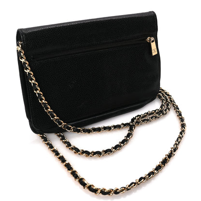 Chanel Caviar Timeless CC Wallet On Chain WOC Black 2 of 9