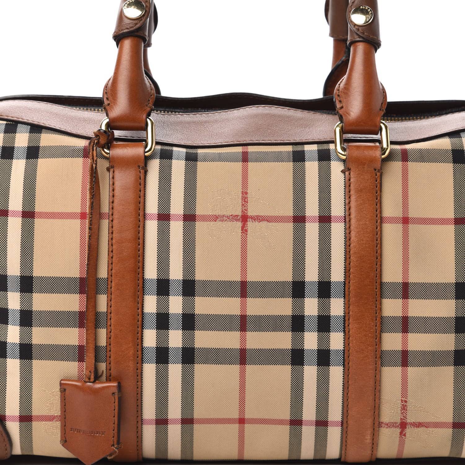 Burberry Horseferry Check Medium Alchester Satchel Tan 10 of 12