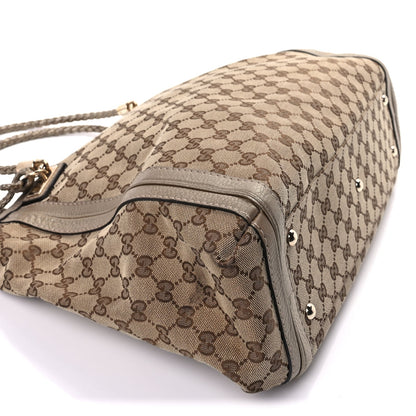 Gucci Monogram Cellarius Calfskin Large Bella Top Handle Bag Gold 7 of 8