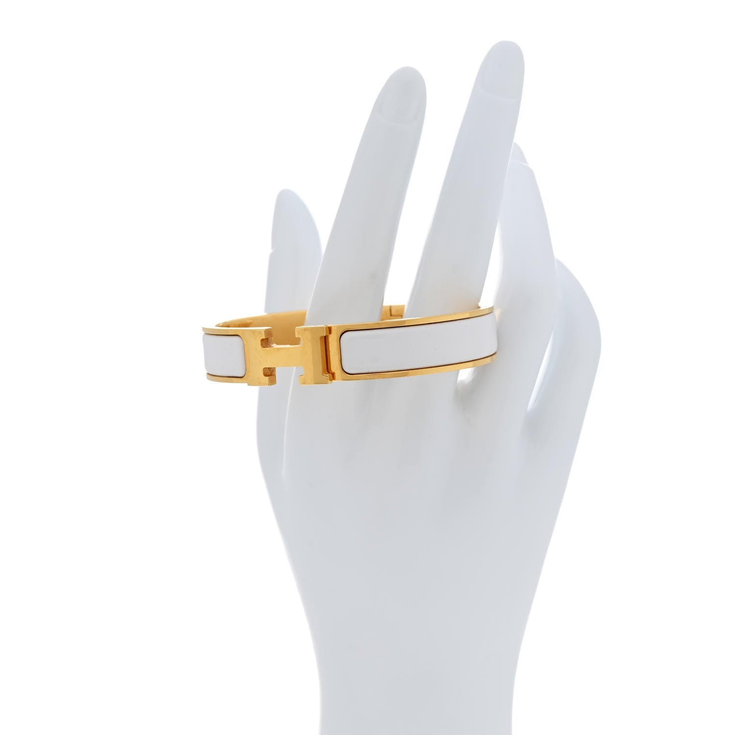 Hermes Enamel Narrow Clic Clac H Bracelet PM White 2 of 4