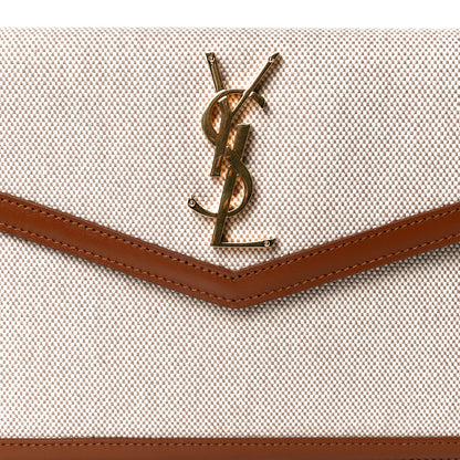 Saint Laurent Canvas Uptown Pouch Natural Beige Brick 5 of 10