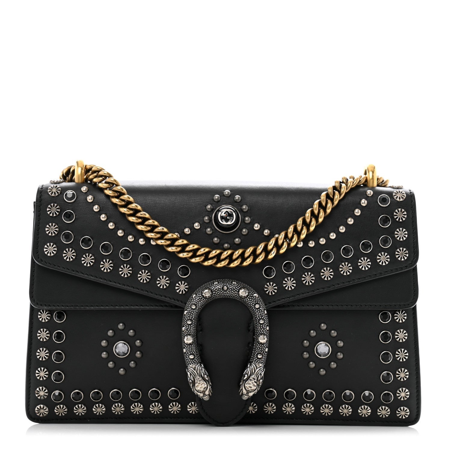 Gucci Calfskin Studded Small Dionysus Shoulder Bag Black 1 of 7