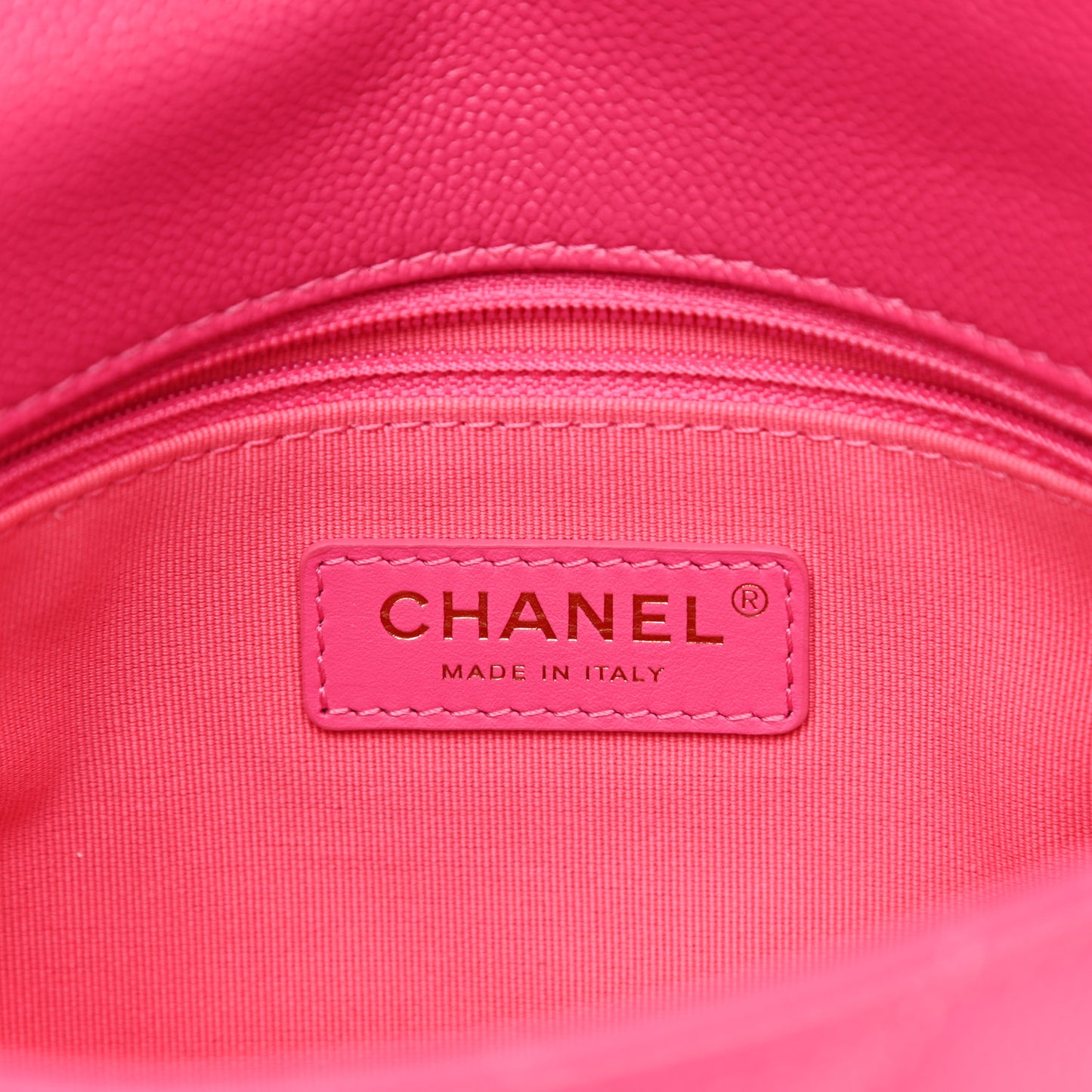 Shiny Caviar Quilted Small Chain Melody Flap Dark Pink