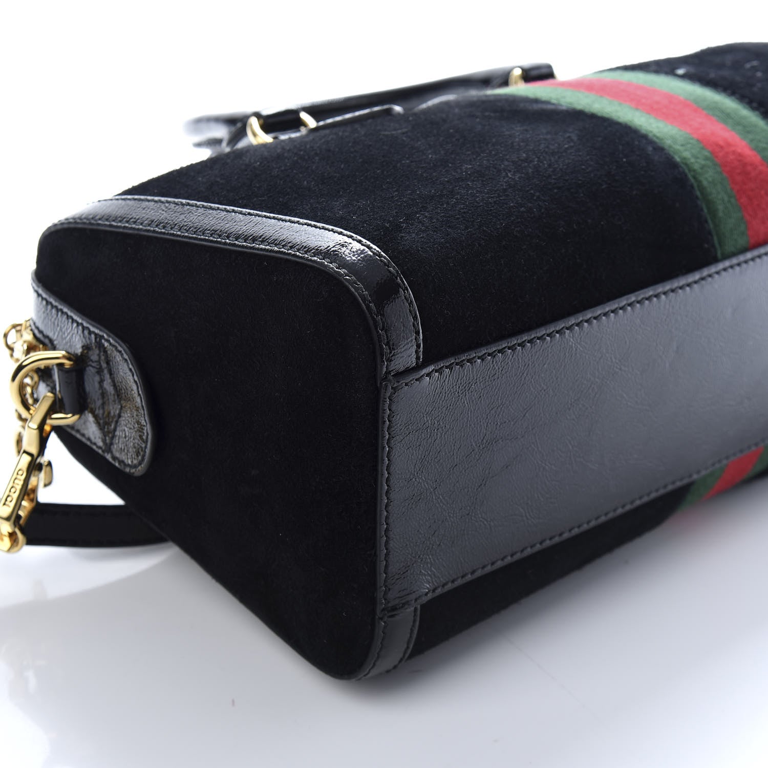 Gucci Suede Patent GG Web Medium Ophidia Boston Black 7 of 8