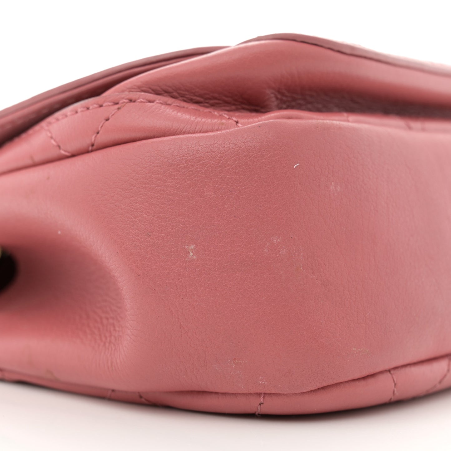 Calfskin Stitched Small Flap Bag Pink