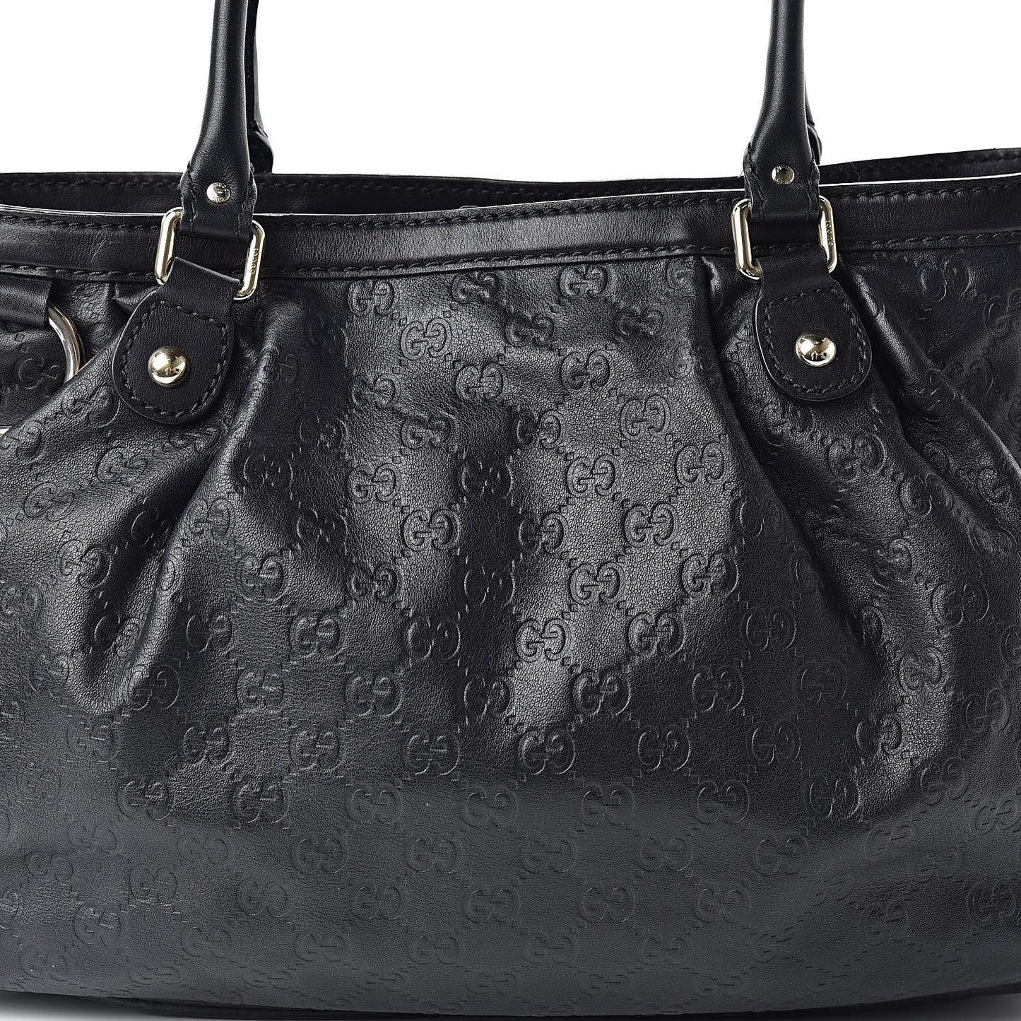 Guccissima Medium Sukey Top Handle Tote Black