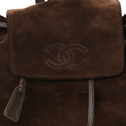 Chanel Suede CC Drawstring Backpack Brown 7 of 9