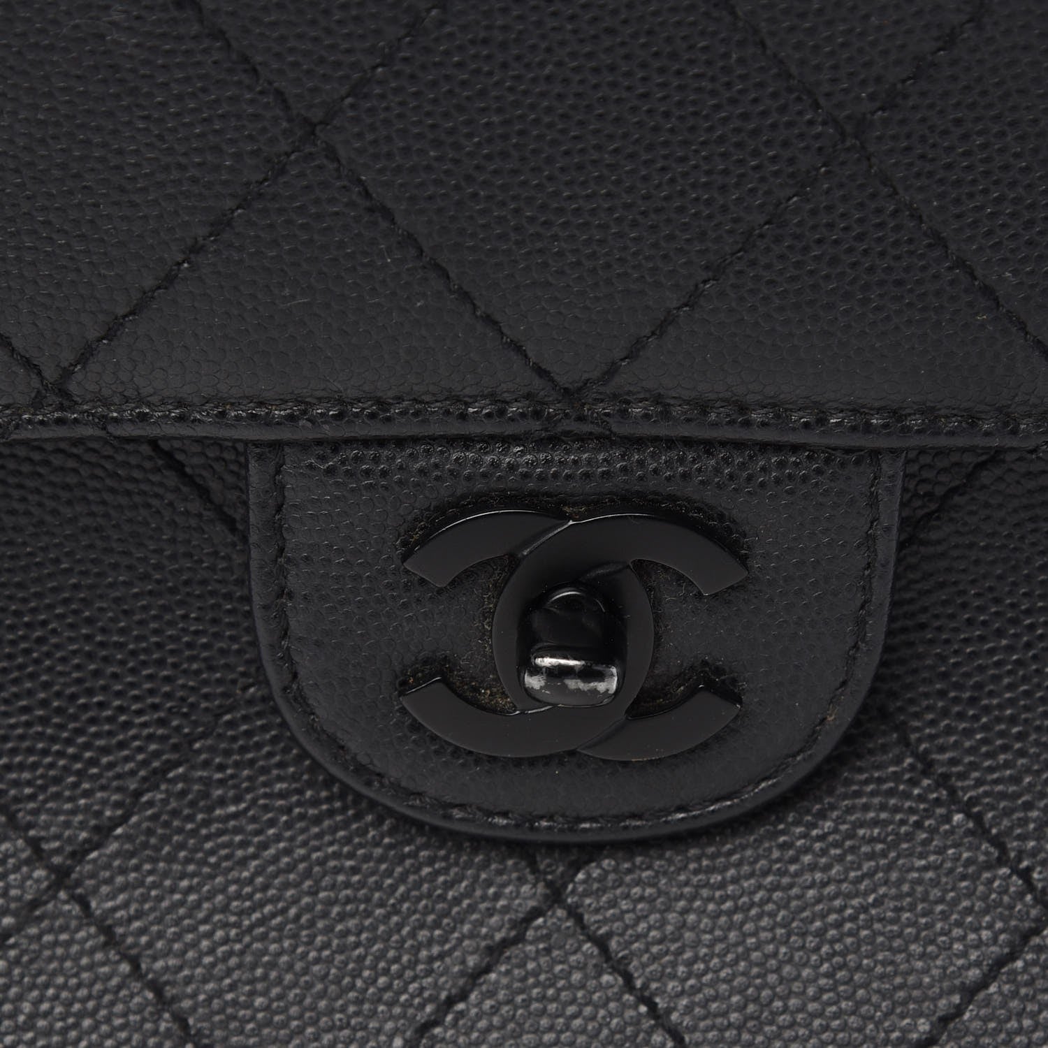 Chanel Caviar Diamond Stitched Flap Bag Black 10 of 13
