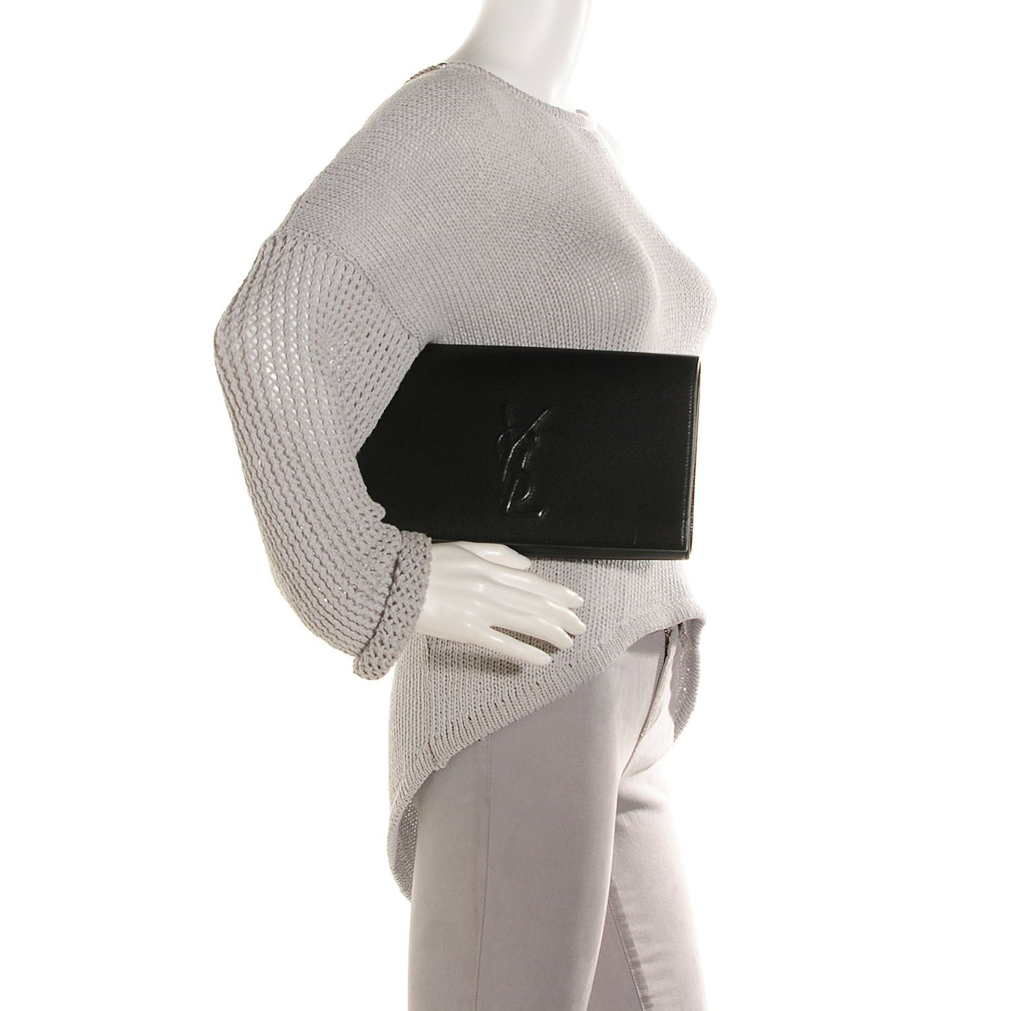 Calfskin Monogram Large Belle De Jour Clutch Black