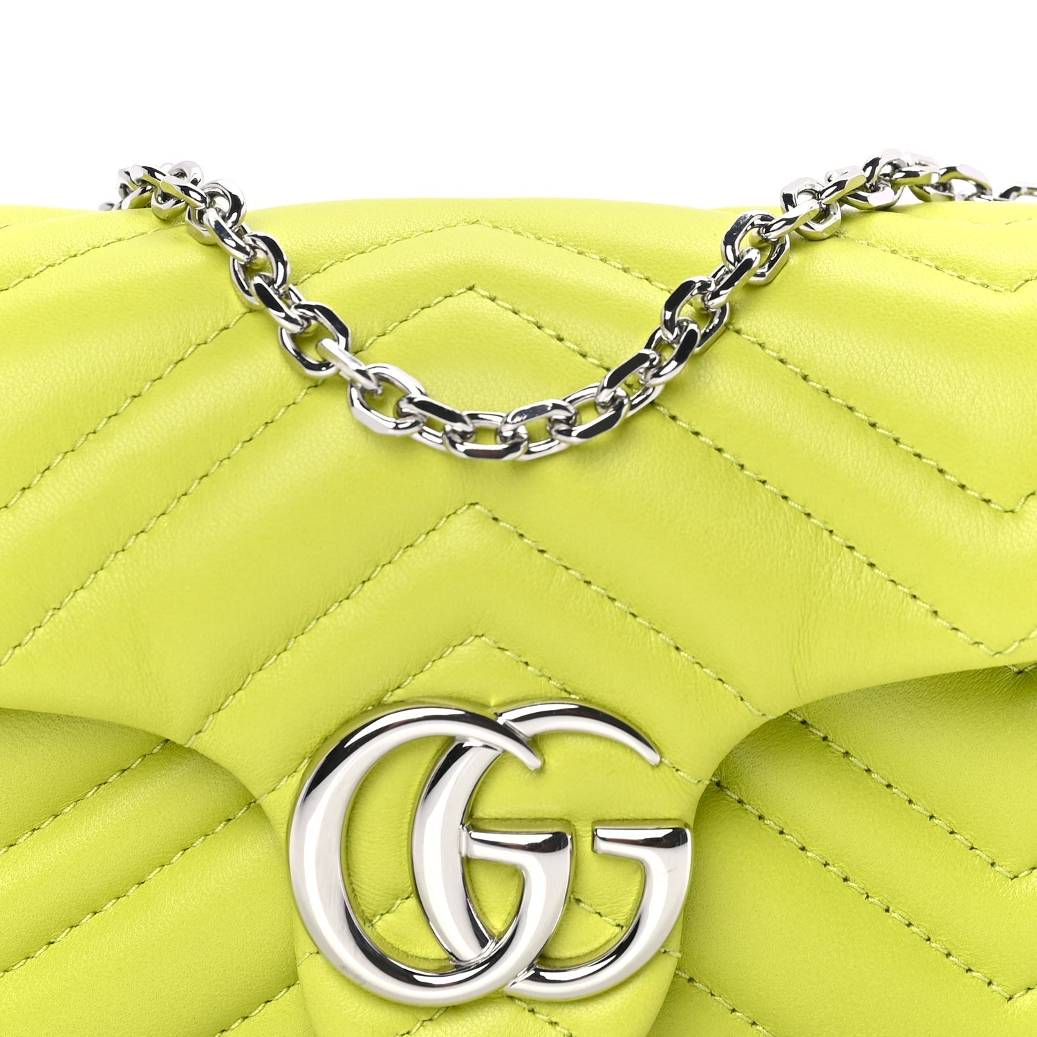 Gucci Lambskin Matelasse Mini GG Marmont Shoulder Bag Firefly 6 of 7