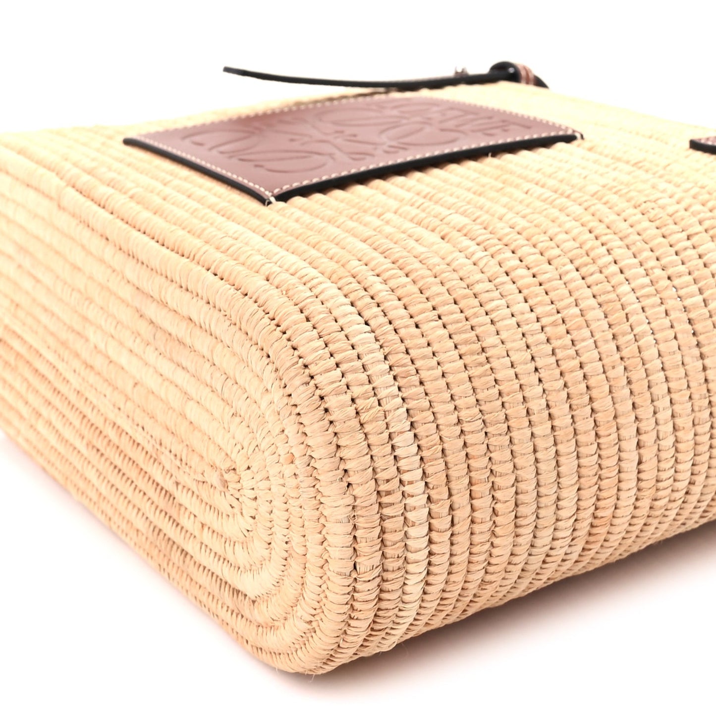 Raffia Small Square Basket Tote Bag Natural Tan