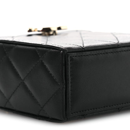 Chanel Lambskin Quilted Small Box With Chain Black 10 of 14