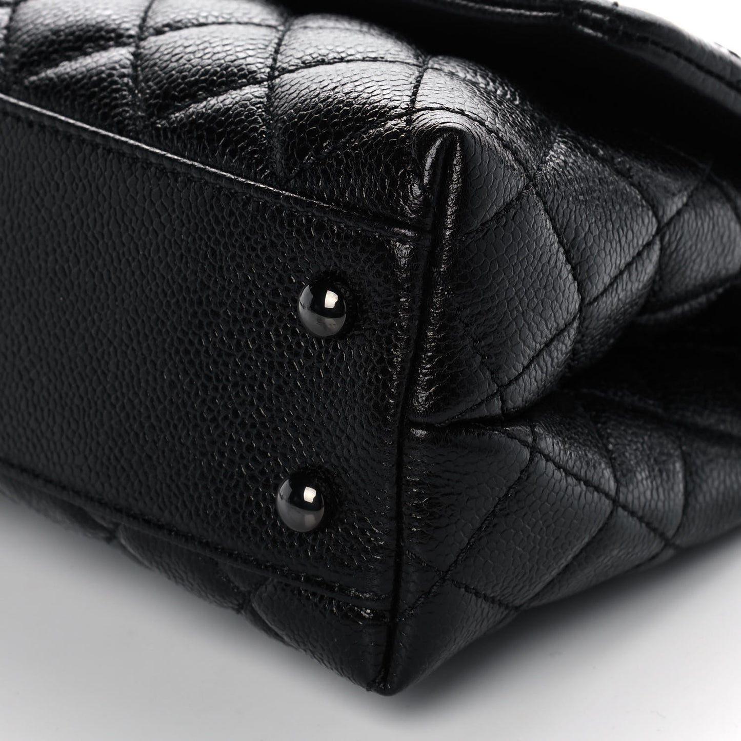 Caviar Quilted Mini Coco Handle Flap So Black