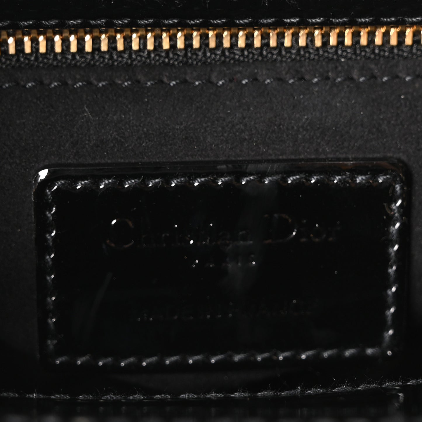 Patent Cannage Mini Lady Dior Black