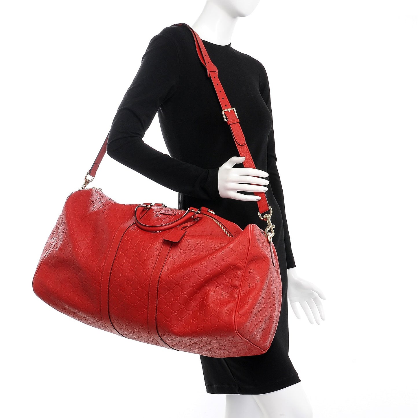 Guccissima Large Carry On Duffle Red