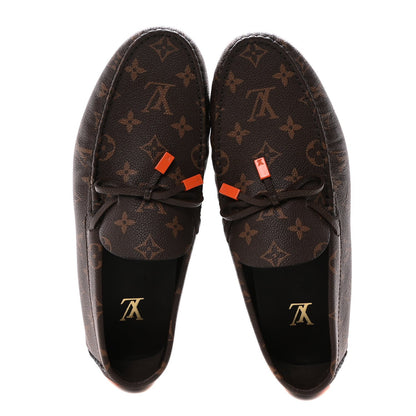 Louis Vuitton Monogram Macassar LV Driver Moccasin Loafers Orange 2 of 7