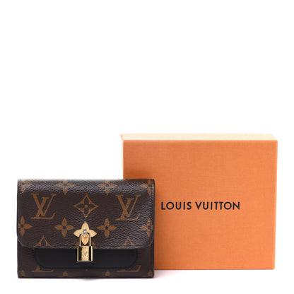 Louis Vuitton Monogram Flower Lock Compact Wallet Black 9 of 9