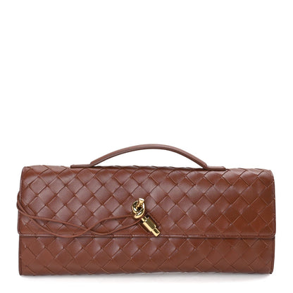 Bottega Veneta Nappa Intrecciato Long Andiamo Top Handle Clutch Sapele 1 of 8