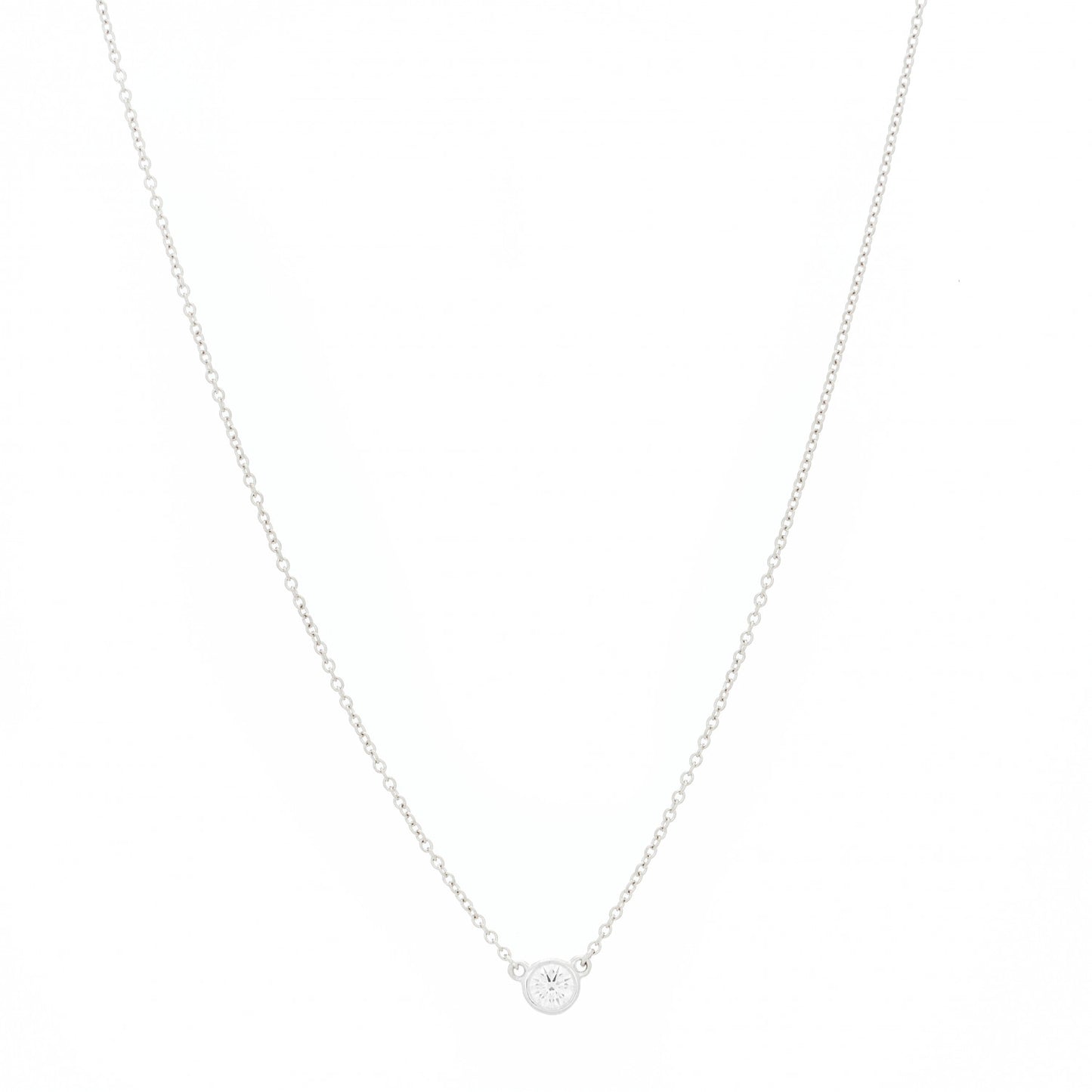 Platinum Diamond .17ct Elsa Peretti Diamonds by the Yard Pendant Necklace