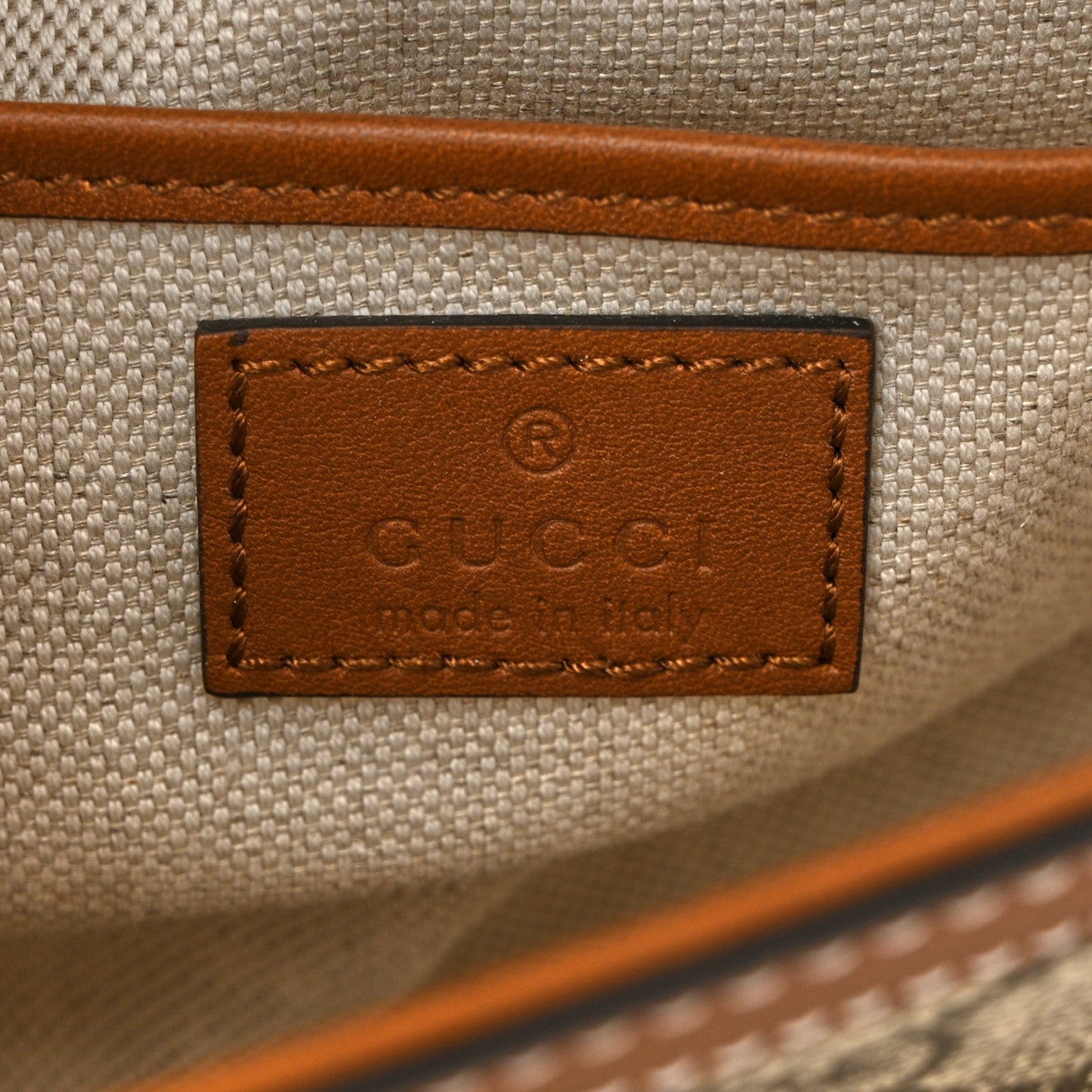 GG Supreme Monogram Horsebit 1955 Soft Small Shoulder Bag Beige Brown