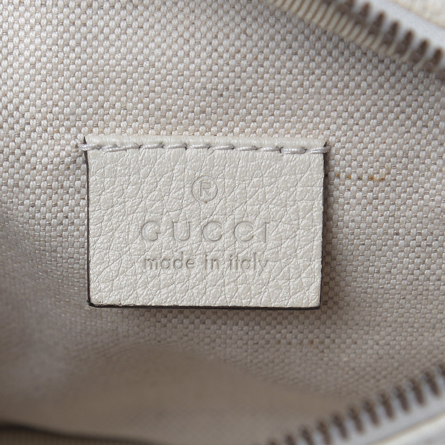 Grained Calfskin Small Logo Belt Bag White