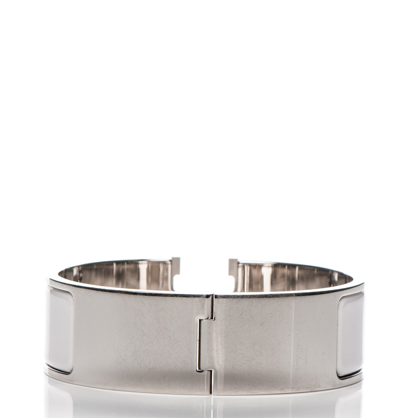 Enamel Wide Clic Clac H Bracelet GM White