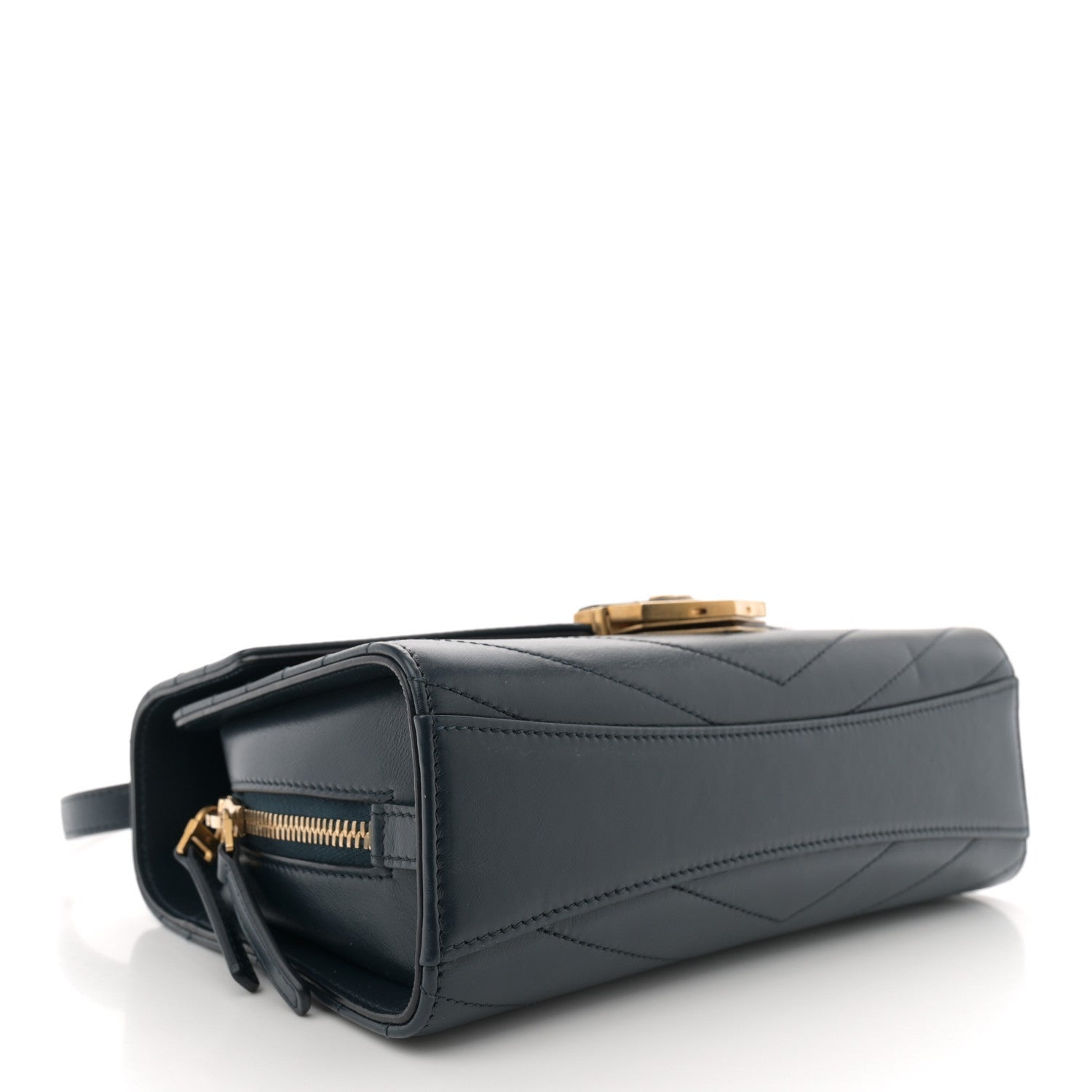 Chanel Calfskin Chevron Quilted Medal Flap Navy 4 of 7
