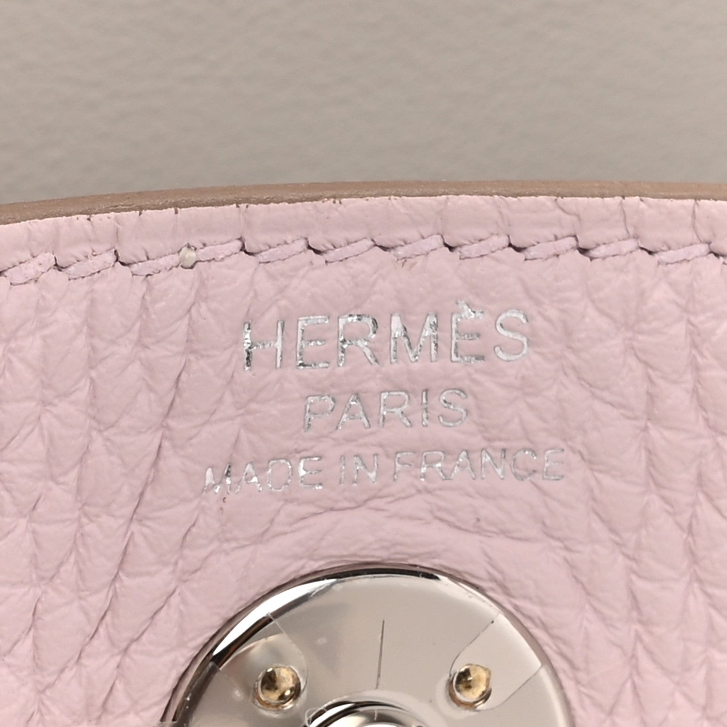 Hermes Taurillon Clemence Verso Mini Lindy 20 Mauve Pale Mushroom 6 of 11