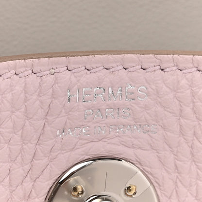 Hermes Taurillon Clemence Verso Mini Lindy 20 Mauve Pale Mushroom 6 of 11