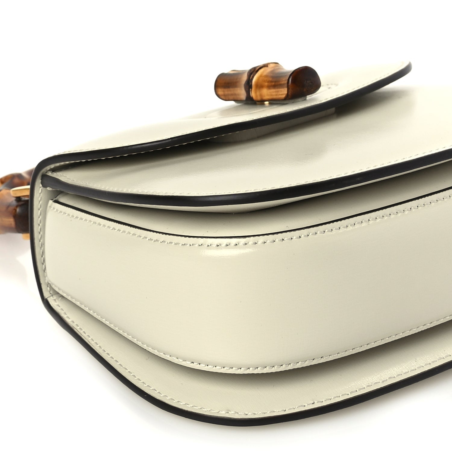 Gucci Boarded Dyana Lux Calfskin Web Mini Bamboo 1947 Top Handle Bag Mystic White 7 of 9