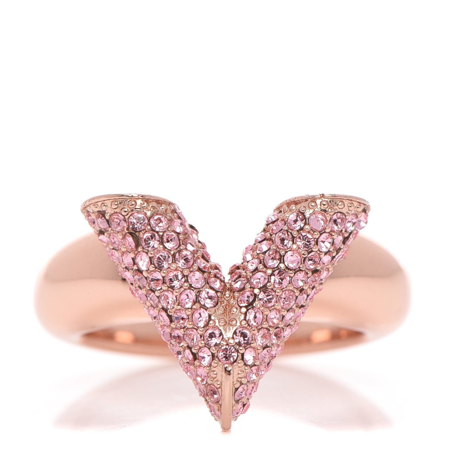 Crystal Essential V Strass Ring S 5.5 Pink Gold