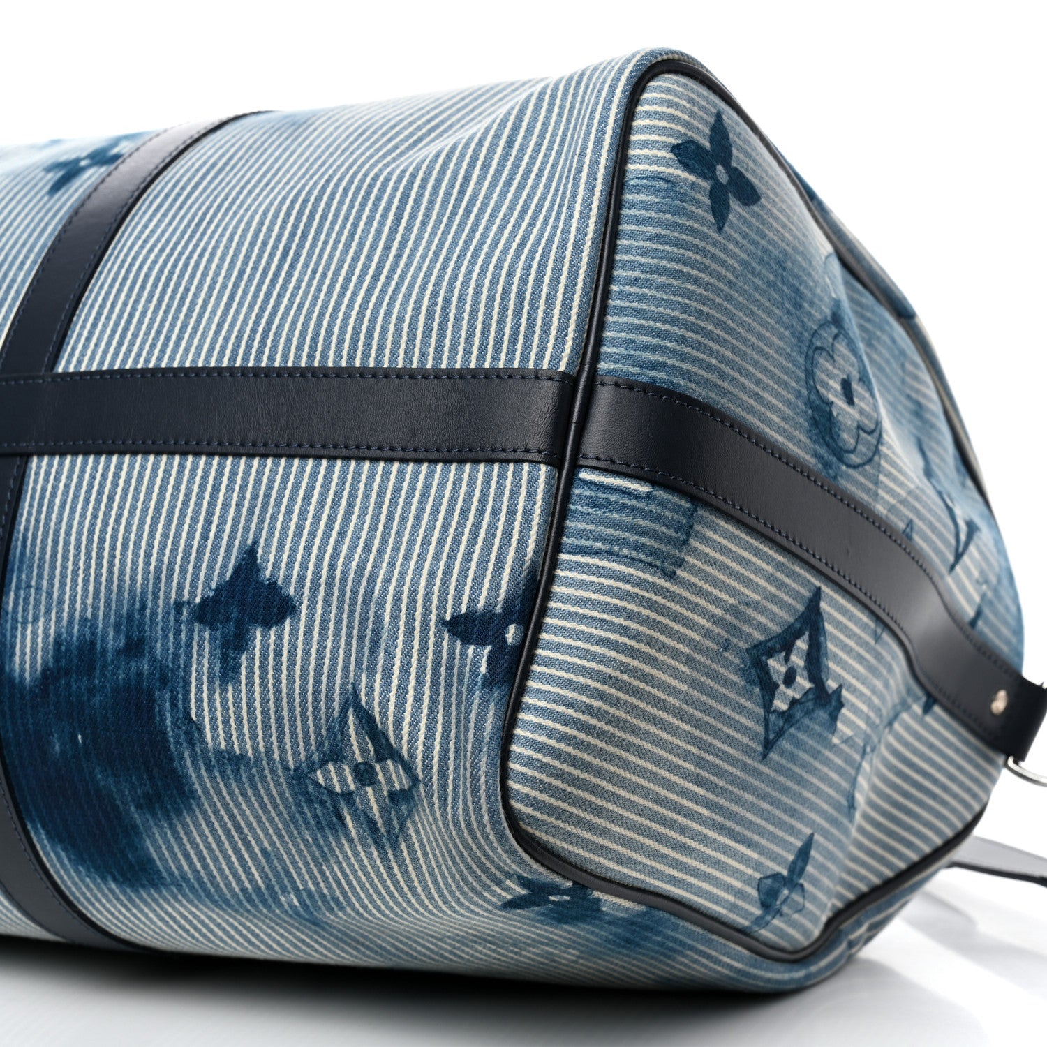 Louis Vuitton Monogram Watercolor Keepall Bandouliere 50 Hickory Stripes Denim 10 of 10